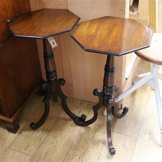 A pair of mahogany tripod tables W.39cm